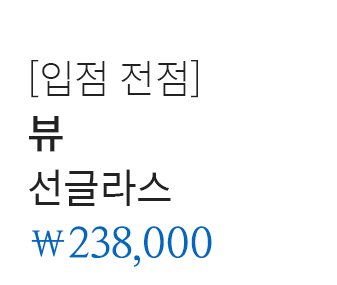 [입점 전점]  뷰 선글라스 238,000원