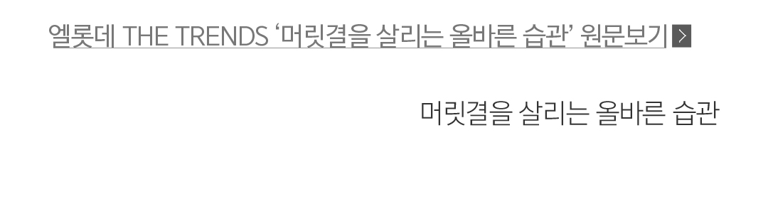 엘롯데 The trends 머릿결을 살리는 올바른 습관 원문보기 링크